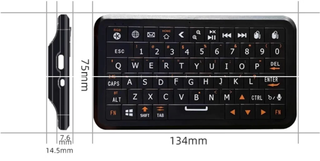 winmaxle mobdel b1 mini wireless keyboard size