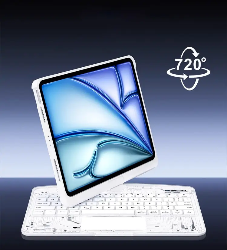 Winmaxle x iFacetech Magic Keyboard Case for iPad 11/10/9/8/7 – Clear Black or Clear White 2 ifacetech magic keyboard for ipad air pro 720
